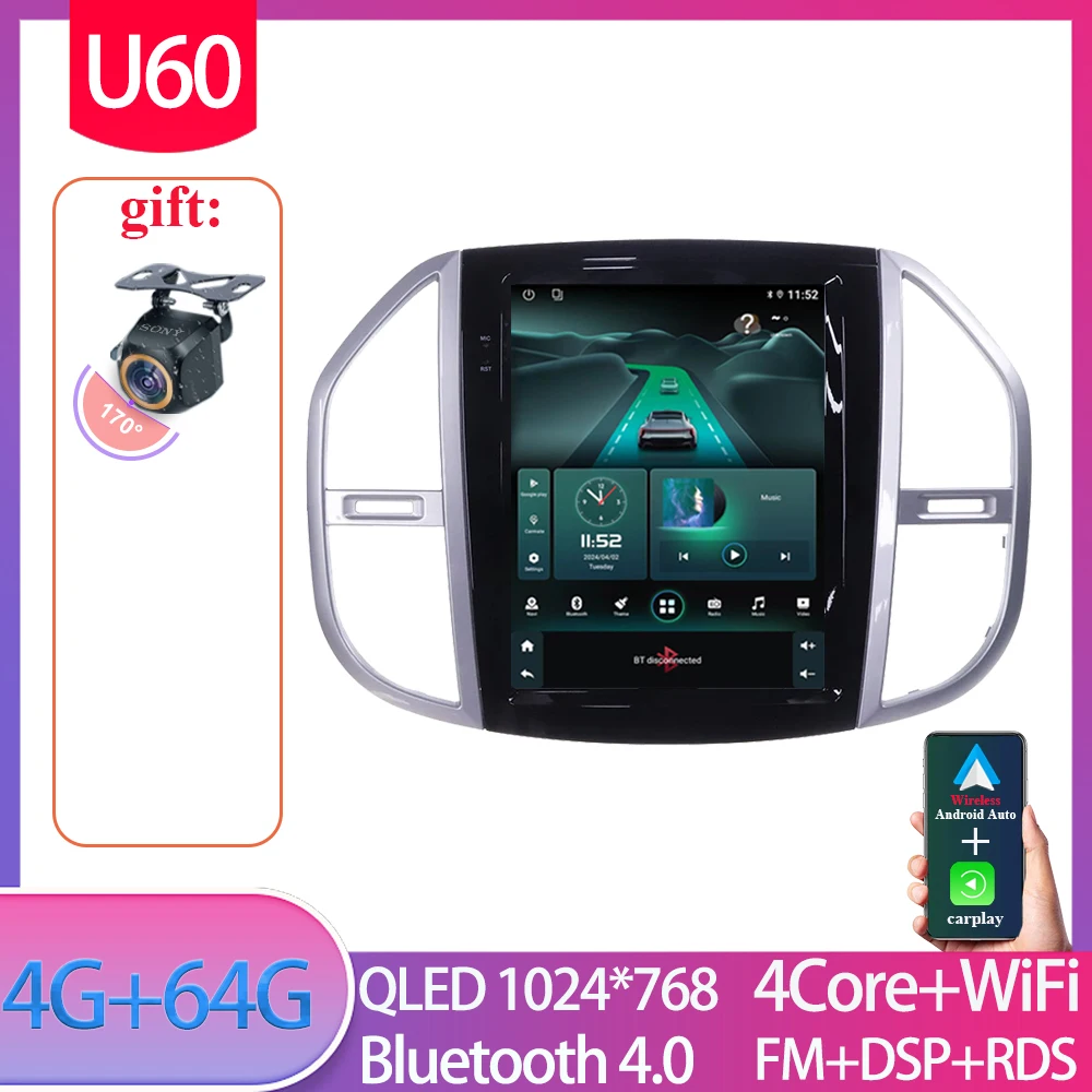 

Android 13 для Mercedes Benz Vito W447 2014-2021 9,7-дюймовый навигационный автомобильный GPS-радио стерео автомобильный мультимедийный плеер без 5G