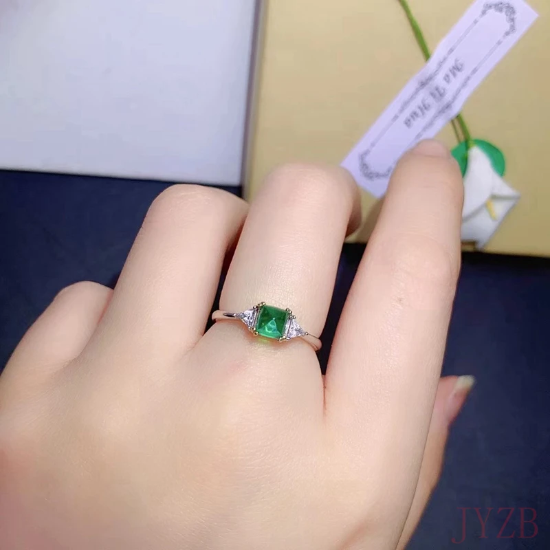 925 Sterling silver 100% natural sugar tower emerald ring, suitable for women's fashion party jewelry engagement gift, free ship images - 6