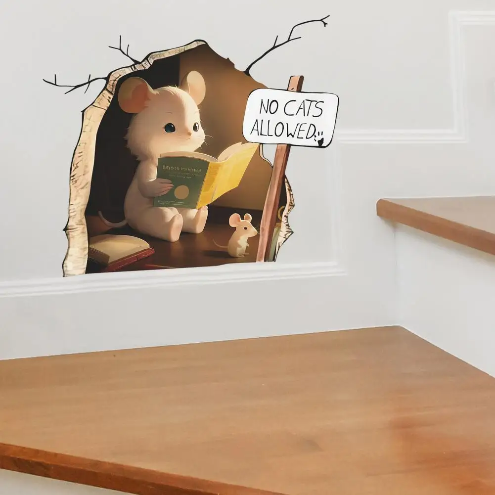 3D стикер на стену с отверстием для мыши самоклеящаяся сильная липкость