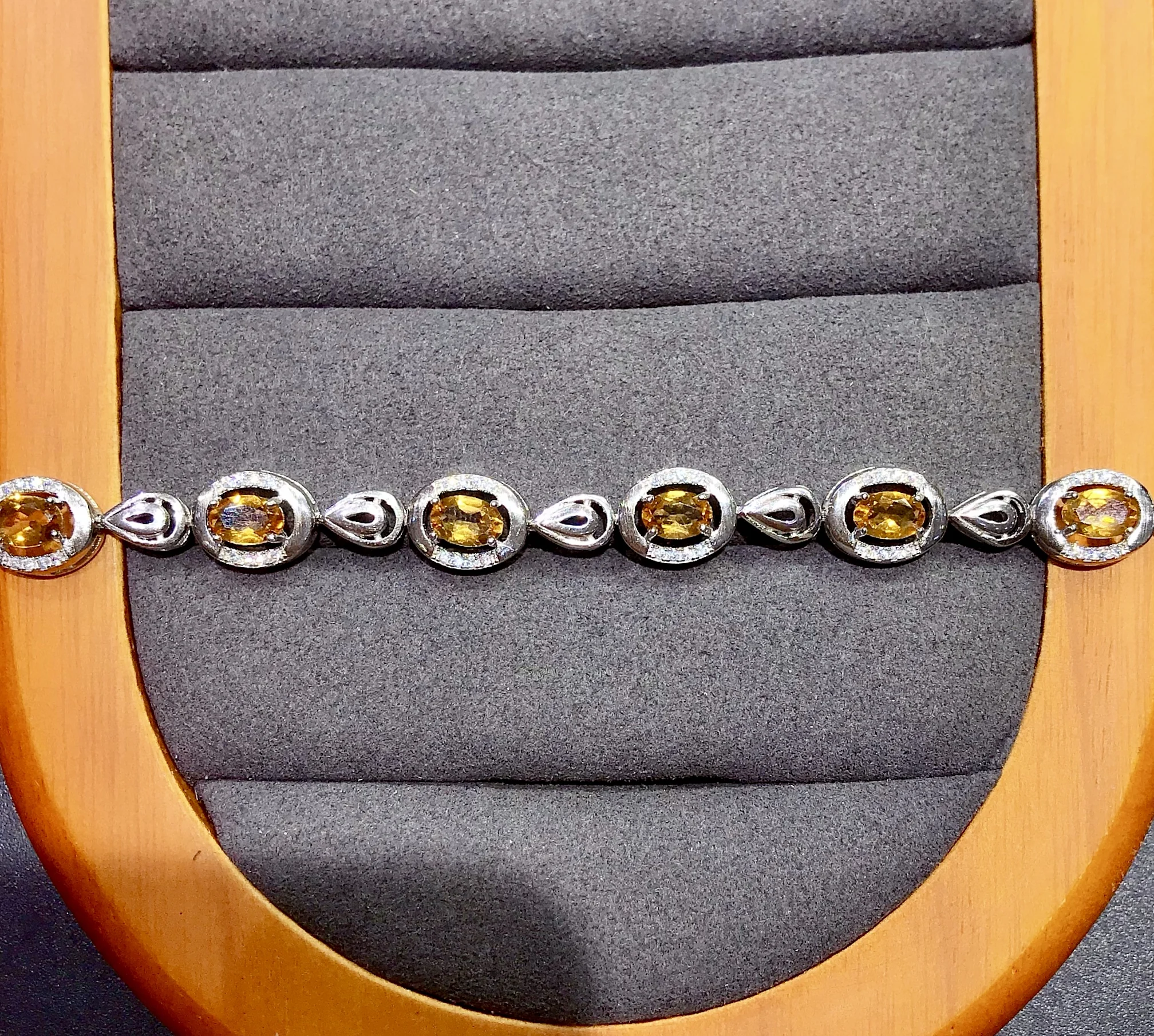 Классический женский браслет из цитрина 3 слоя золота 18 К 925 дюйма 6 шт. 4 мм *