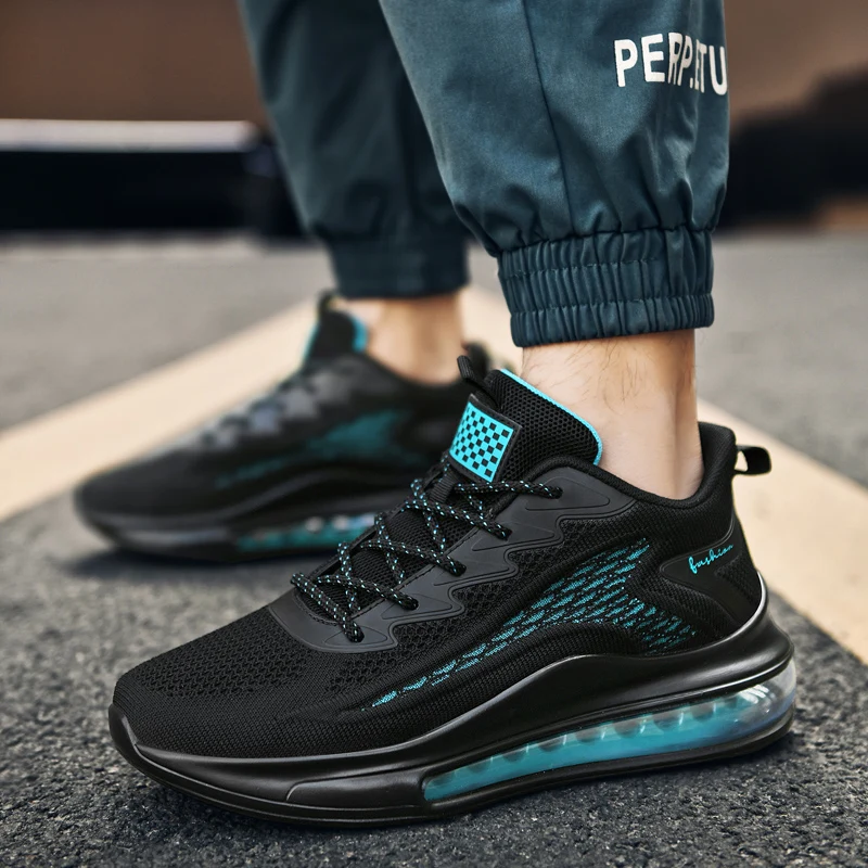 Mens Sports Shoes Professional Air Cushion Mesh Breathable Running Shoes Fashion Men Outdoor Athletic Walking Shoes Sneakers