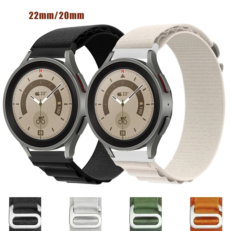 

Alpine Loop for Samsung Galaxy Watch 4/5 44mm 40mm 4 Classic 42 46mm watch 3 active 2 22mm 20mm Nylon Band Watch5 Pro 45mm Strap