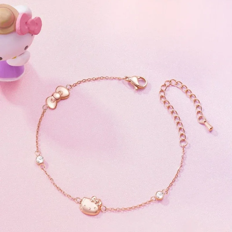 Sanrio Hello Kitty браслет-подвеска милый аниме мультфильм модный лук блестящий браслет