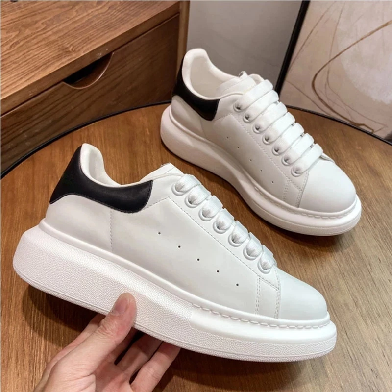 

NEW 2021 Luxury Mcqueen Shoes for Women Brand Design Alexander White Chunky Sneakers Female Vulcanize Sport Shoe Plus Size 34-45