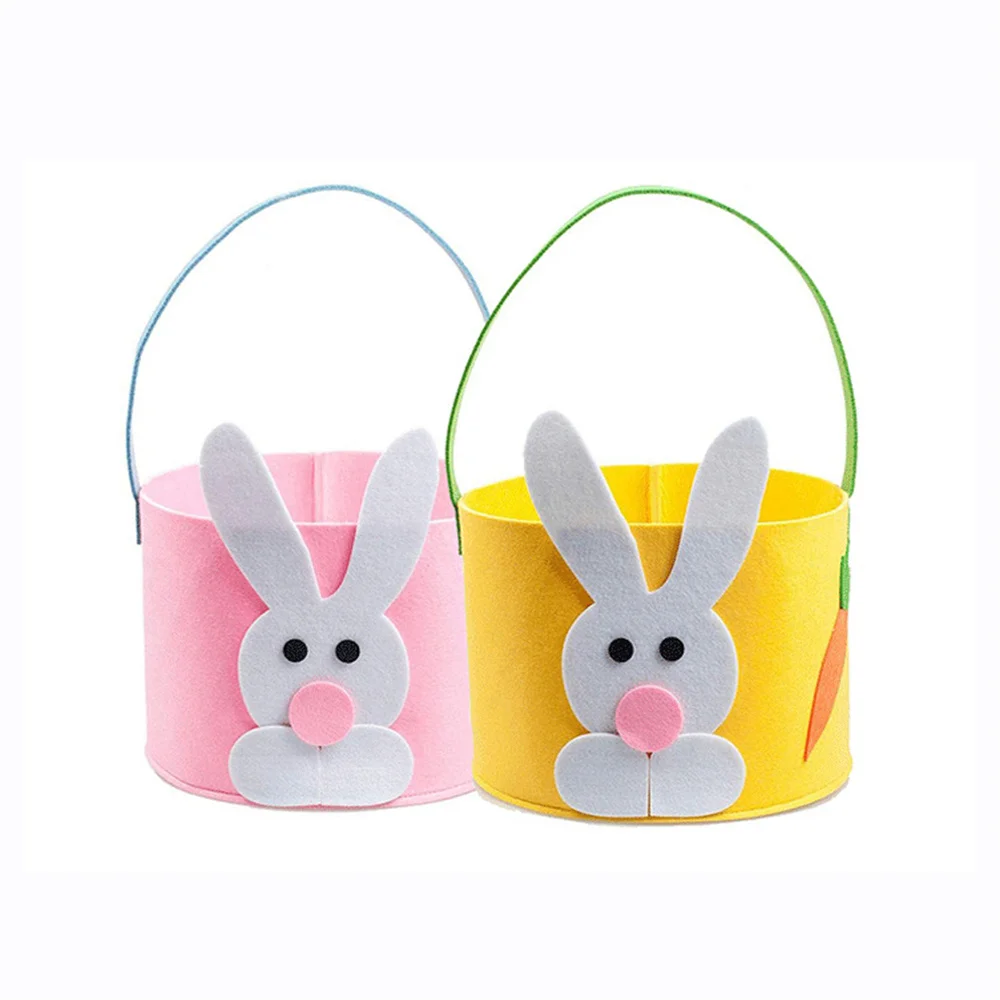 

Bunny Easter Basket Egg Rabbit Basket Buckets Tote Gifts Bags Stuffers Birthday Easter Eggs Hunt Party Favors Decorations Toy