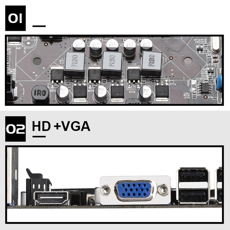 R2LB H55 Motherboard LGA1156 Support DDR3 Desktop 8G Memory Core I3/I5/I7 CPU VGA HDMI-compatible for Gamer PC Micro-ATX