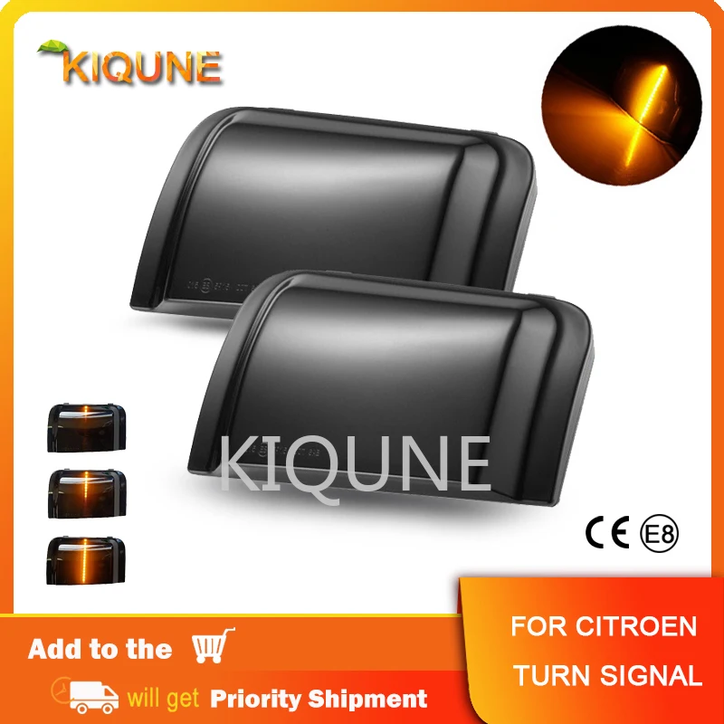 

2Pcs LED Dynamic Rearview Mirror Lights For Citroen Jumper Fiat Ducato for Peugeot Boxer Smoked Shell Car Turn Signal Streamer