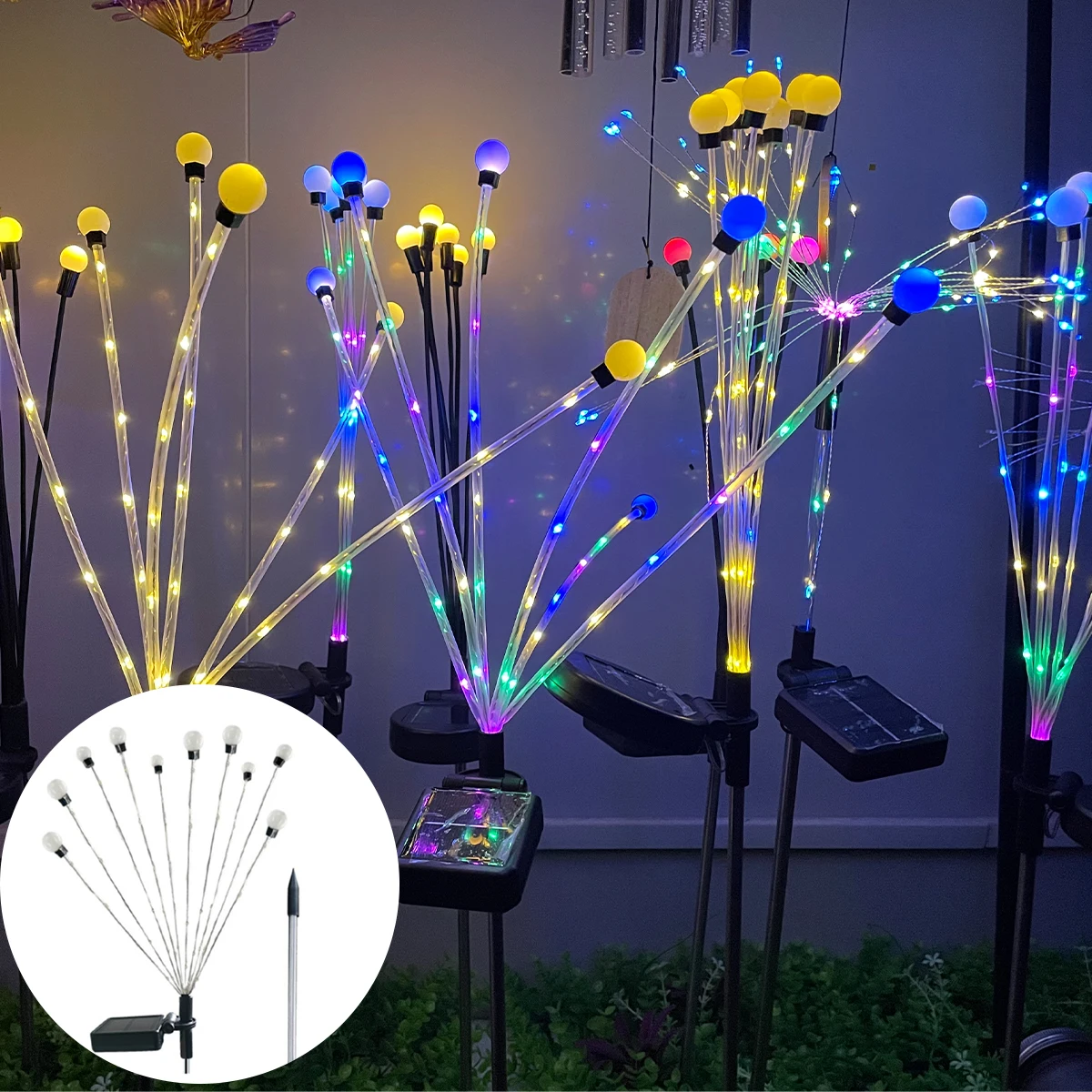 

Solar Firefly Lights 10/20LED Starburst Swaying Solar Light Waterproof Solar Garden Lights Festival Decor Outdoor Stakes Lamp