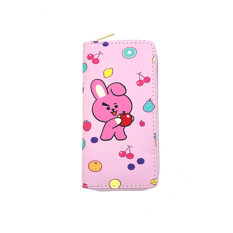 Милый мультяшный японский и корейский кошелек 19 см Kawaii BT21 из искусственной кожи с