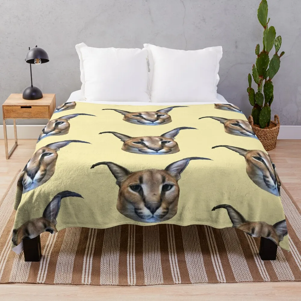 

big floppa Throw Blanket cotton knit blanket Blanket fleece