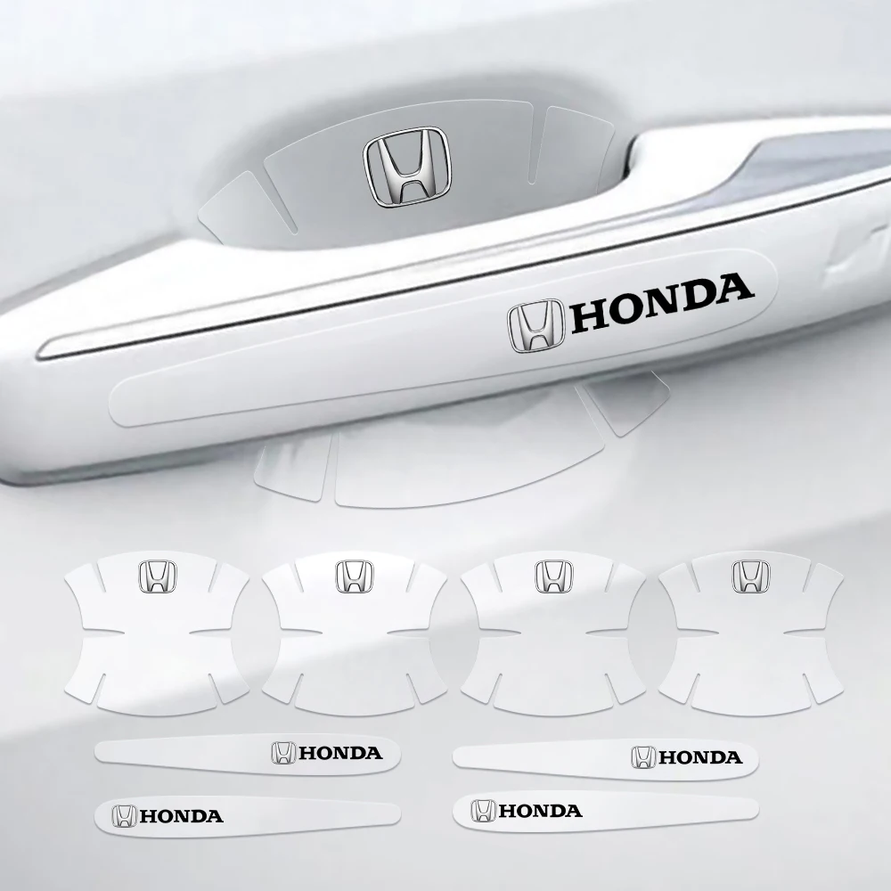 

4/8pcs Transparent Car Door Handle Protection Film Stickers Decal For Honda civic crv accord fit Mugen XR-V CITY VTEC DOHC CR-Z