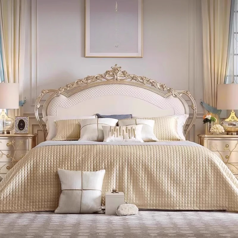 Простая европейская кровать безопасный каркас для спальни королевы детская