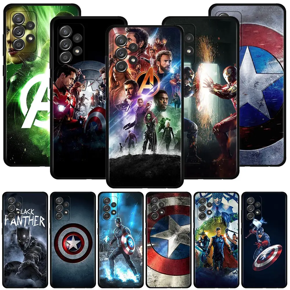 

Marvel Captain America shield Phone Case For Samsung Galaxy A12 A52 A51 A32 A21s A71 A31 A02s A72 A41 A03s A22 A52s Cover