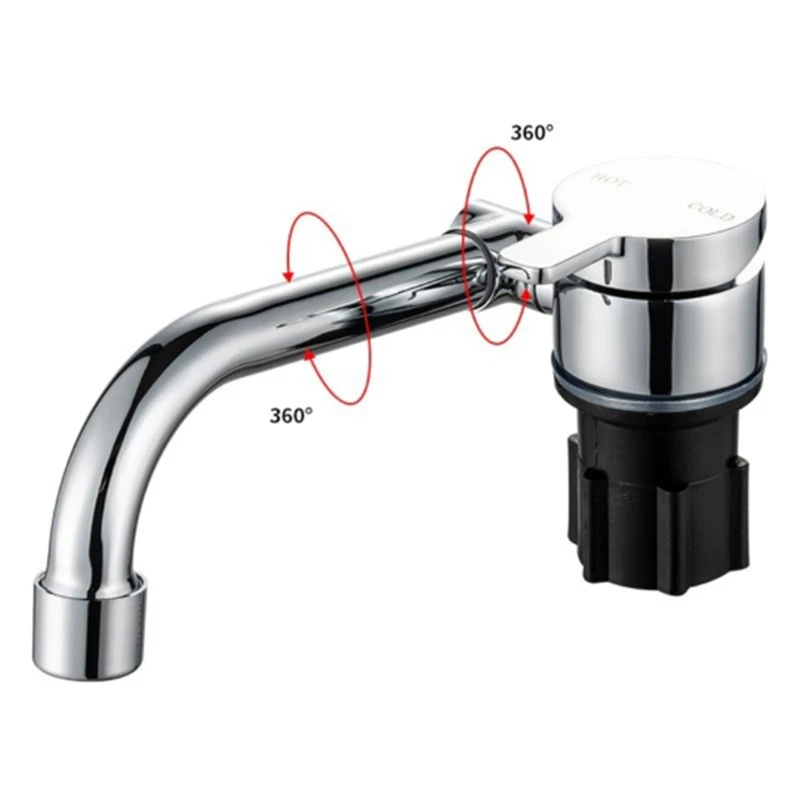

Universal Copper Faucet 360 Degree Rotating Hot/Cold Faucet for Yacht RV Boat Household Kitchen Faucet