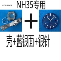 porstier 41mm mens sapphire glass stainless steel silver watch case bracelet fit janpan nh35nh364r36 movement 31 8mm dial