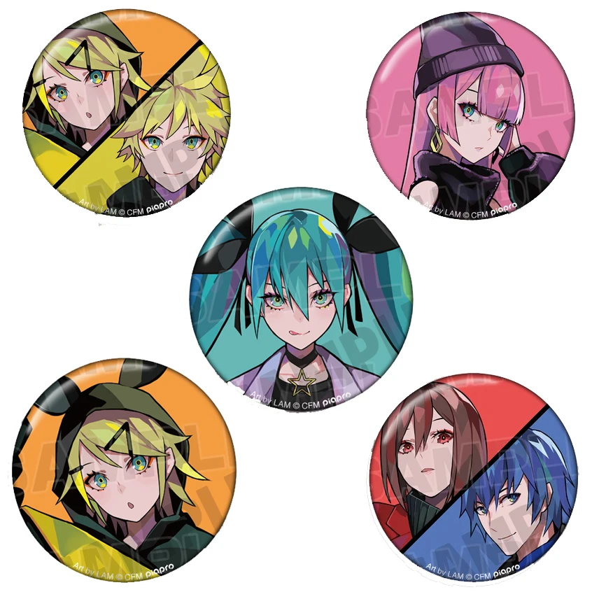 

Hatsune Miku Piapro Character Anime Figure Brooch Badge Meiko Kaito Kagamine Rin Len Anime Brooch Badge Accessories Girls Toys