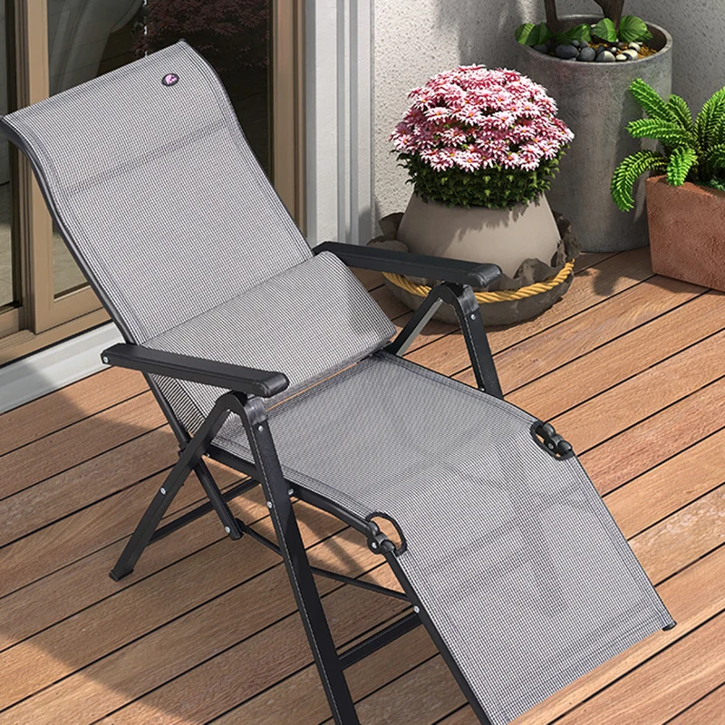 Outdoor Stainless Beach Chaise Lounge Foldsble Single Sun Lounger Stylish Chair Reclinable Modern Gartenliege Outdoor Furniture
