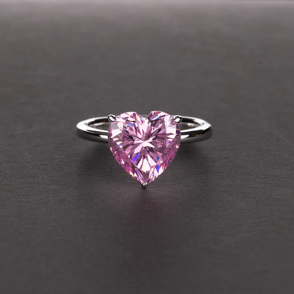 

S925 sterling silver ring jewelry 10*14 synthetic Paraiba luxury new female wedding ring wholesale