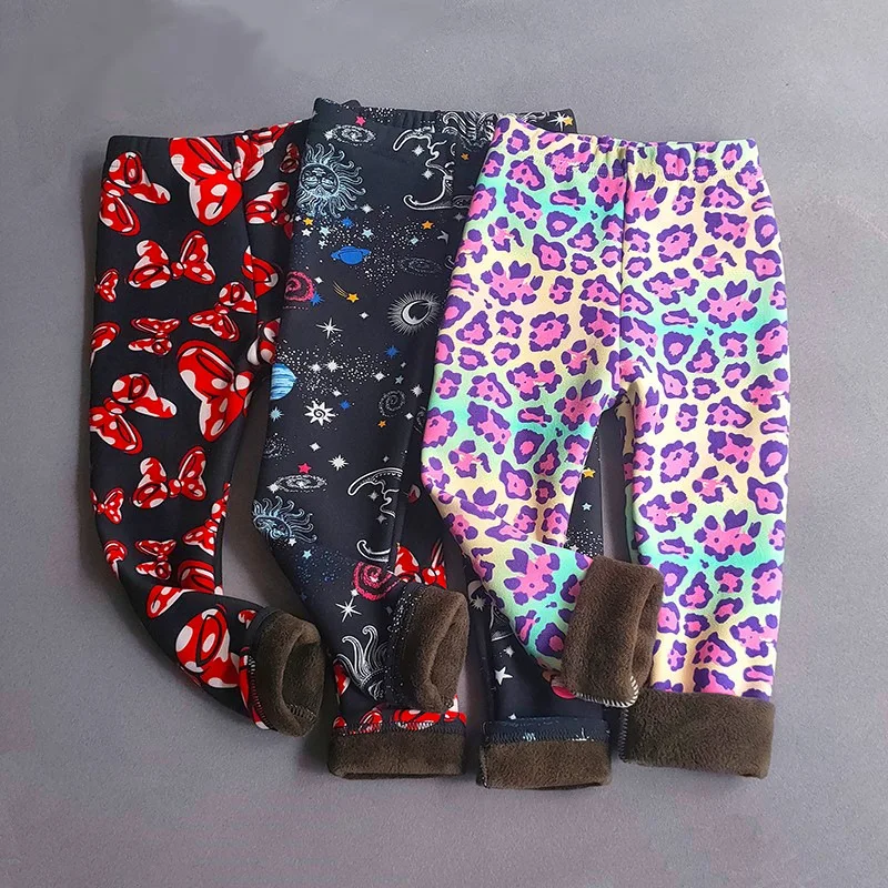

Girl's Winter Warm Pants Children's Slim Elastic Velvet Fleece Trousers 2-11 Years Kids Girls Soft Thicken Leggings Clothing
