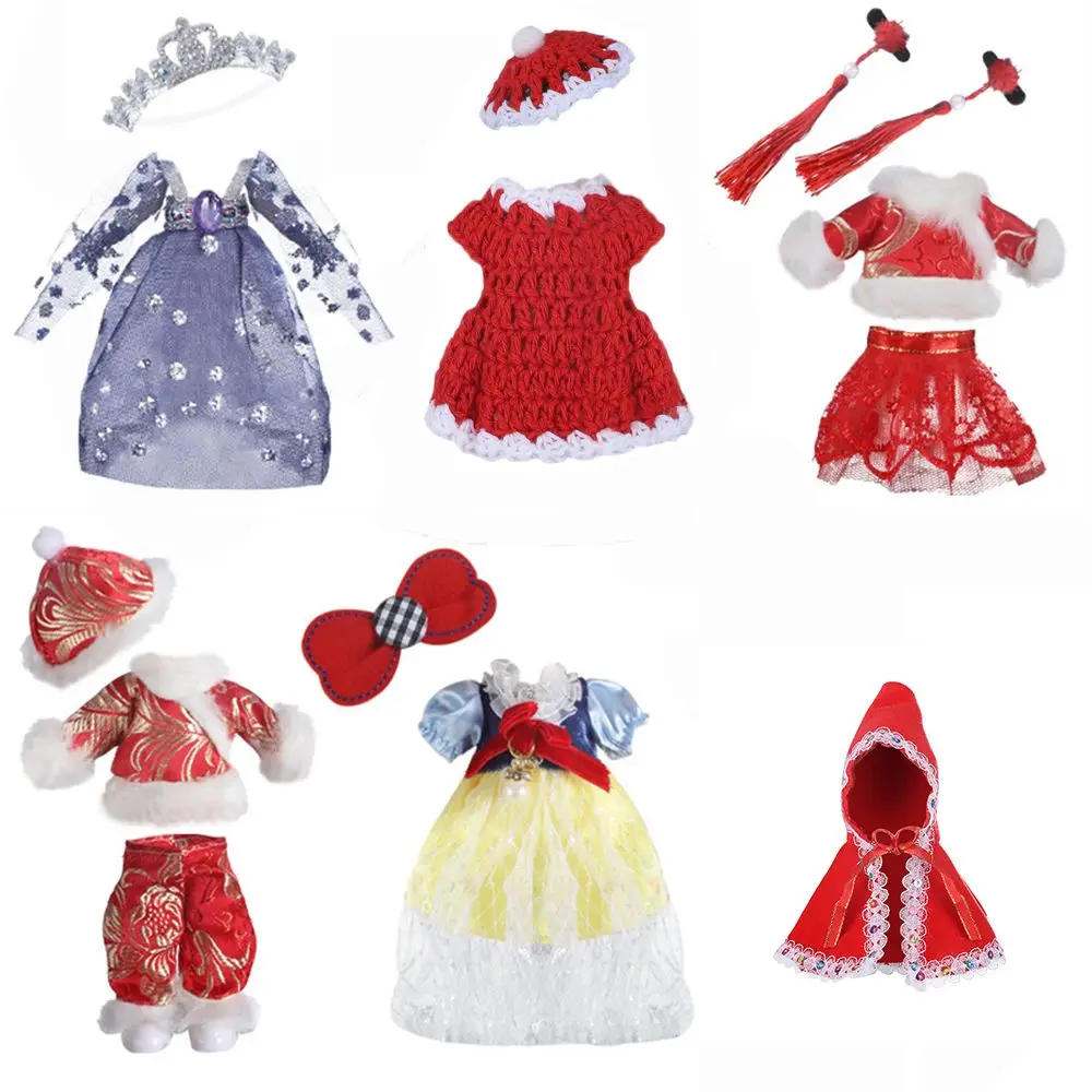 

17CM Doll Print Dress Clothes Doll Skirt BJD 1/6 Doll Fashion Princess Dress Clothes Set Doll Accessories Girl Toy Gift Handmade