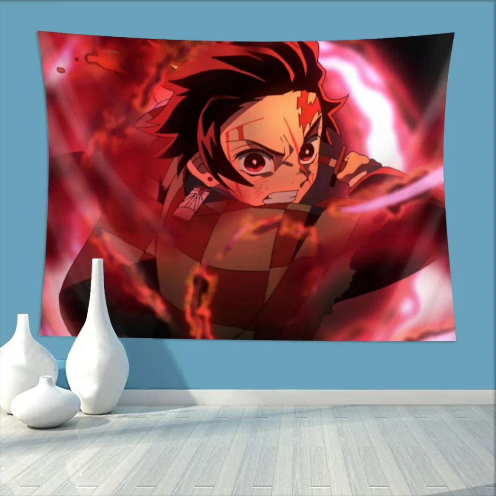 

Era Home Tapestry Demon Slayer Kamado Tanjirou Anime Background Hanging Covering Room Arts Decor Aesthetic Gobelin