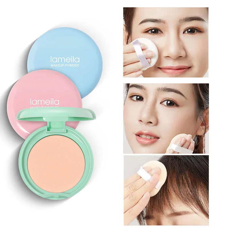 

Makeup Face Pressed Powder Oil Control Set Powder Dry Wet Dual Use Soft Smooth Concealer Waterproof Face Loose Powder Cosmetic