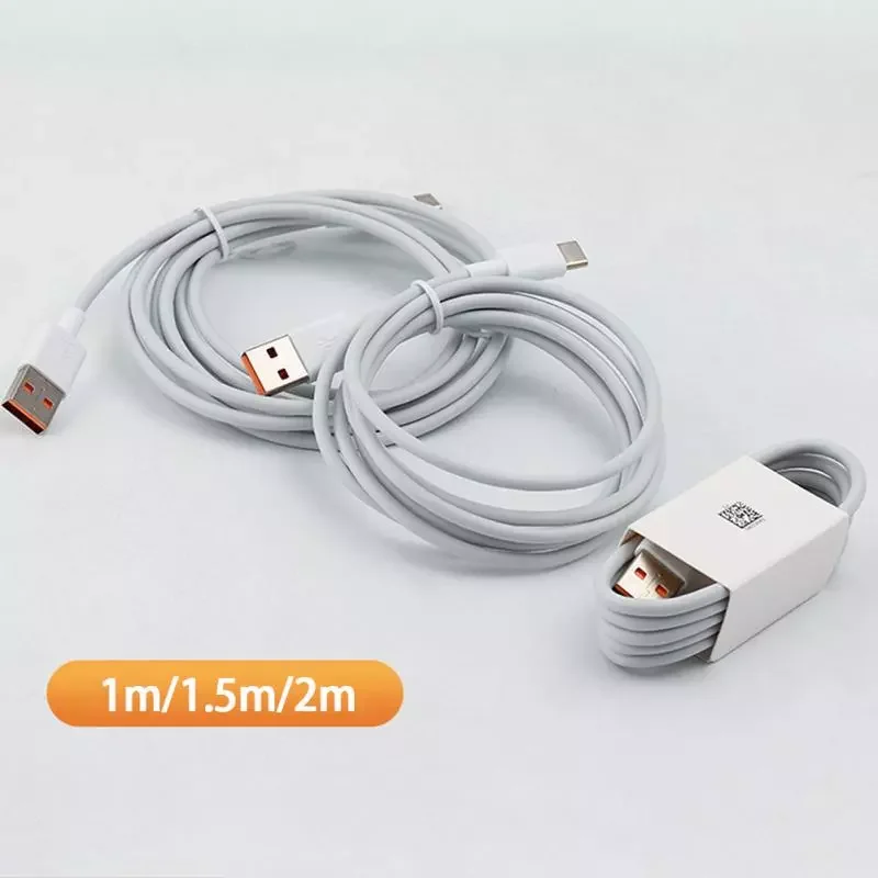 

6A Super Fast Charging USB Type-C Data Cable 66W For Mate 40Pro P50 P30 30S Mobile Phone Charging Cable 1/1.5/2 Meters