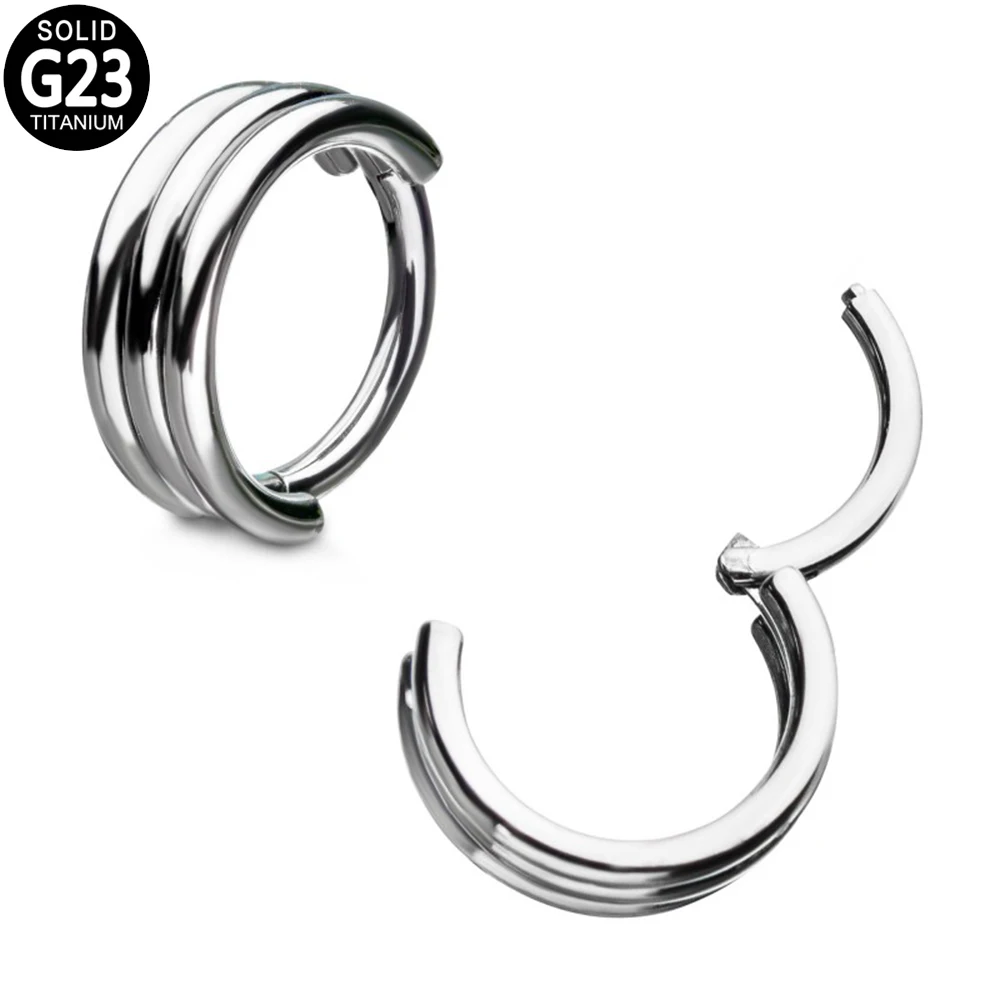 

G23 Titanium Hinged Septum Clicker Nose Hoop Rings Daith Helix Ear Tragus Cartilage Nipple Labret Lip Nose Stud Piercing Jewelry