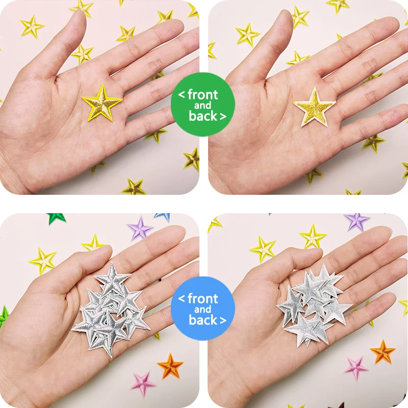 10 шт. термоклейкие нашивки с пятиконечной звездой для одежды оптом