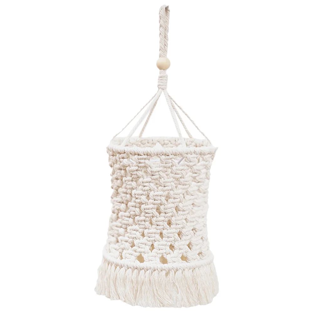 

Boho Pendant Light Tassel Lampshade Cover Decorative Shades Macrame Branches Woven Cotton Rope Bohemian