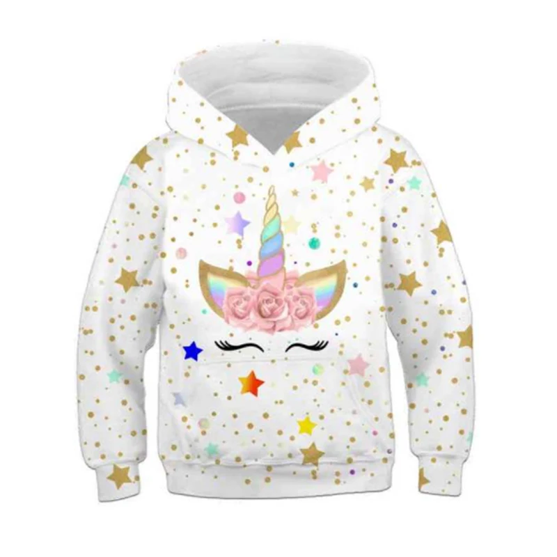 

3D Unicorn Autumn and Winter Hoodies Cartoon Print Sweatshirt Boys Girls Unicorn Hoodies Kids Hooded Hoody Unicorn Sport Clothes