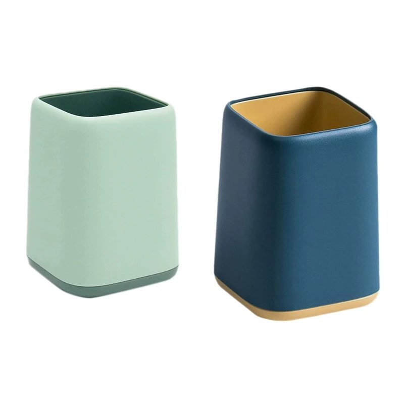 

2 Pcs Desk Pen Holder Two-Tone Durable Desktop Organizer Pencil Holder For Desk