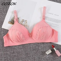 cozok women bra large sports sexy underwear push up wireless adjustable lace breast cover cup plus size lace sport bras lingerie