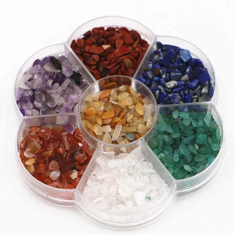 Комплект семь чакр натуральный кристалл драгоценный камень агат Йога