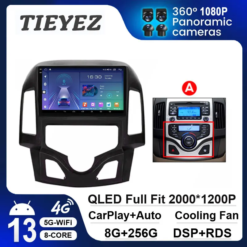 

9“ QLED Touchscreen Car Radio For Hyundai I30 2007-2012 Multimedia Player Autoradio Wireless Carplay Android 13 Auto No 2Din DVD