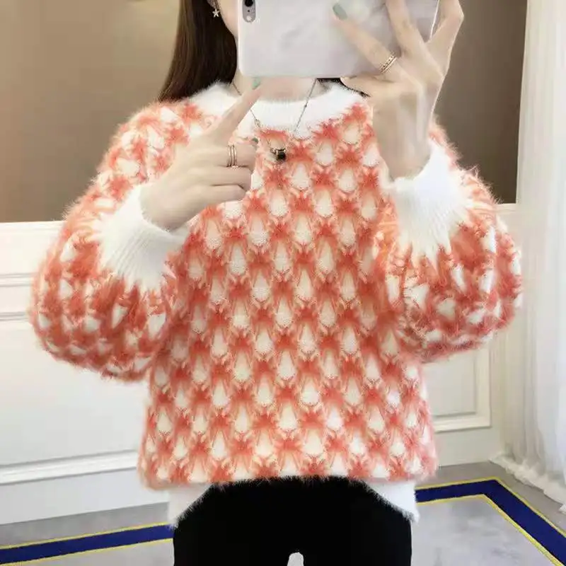 

Pullover Autumn and Winter New Sweaters Women's Autumn and Winter Wear Korean Version Lantern Sleeves Student Knitwear Trend