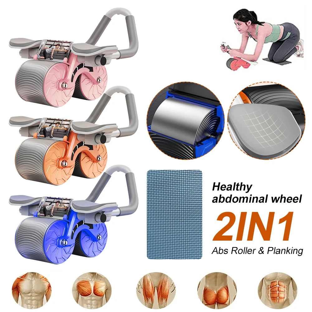 

Ab Roller Wheel Automatic Rebound Abs Roller with Elbow Support Abdominal Core Strength Training Device Home Gym Fitness Workout