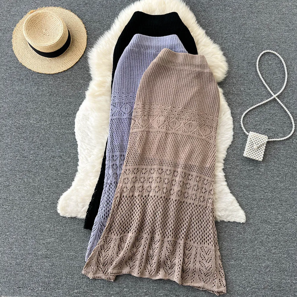 

South Korea's 2022 Summer New Style High Waist Thin Mid-length Elastic Waist A-line Skirt Women's Package Hip Fishtail Skirt