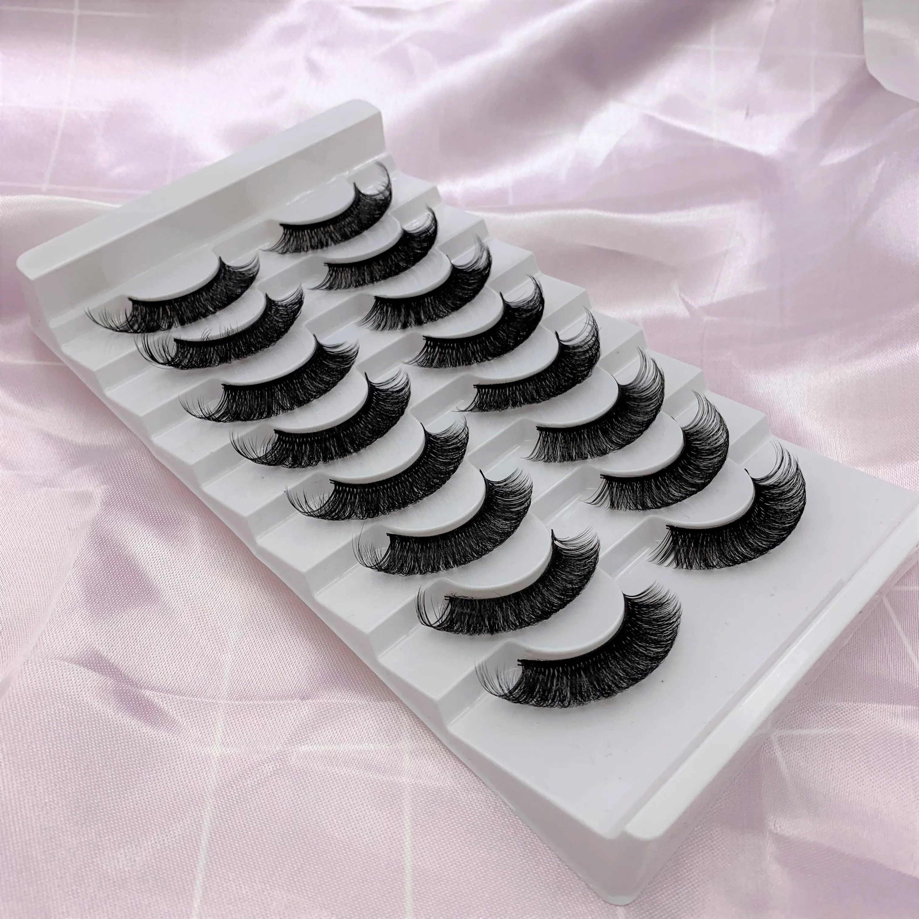 

8 Pairs DD Curl Eyelashes Russian Strip Lashes Fake Eyelash Reusable Beauty 3D Fluffy Mink Eyelash False Eyelash Extensions