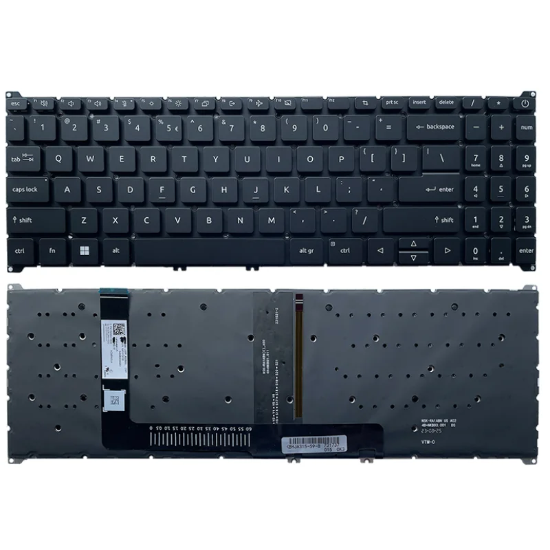 US клавиатура для ноутбука с подсветкой Acer Aspire 3 A315-59G 5 A315-24P A315-24T A515-57G