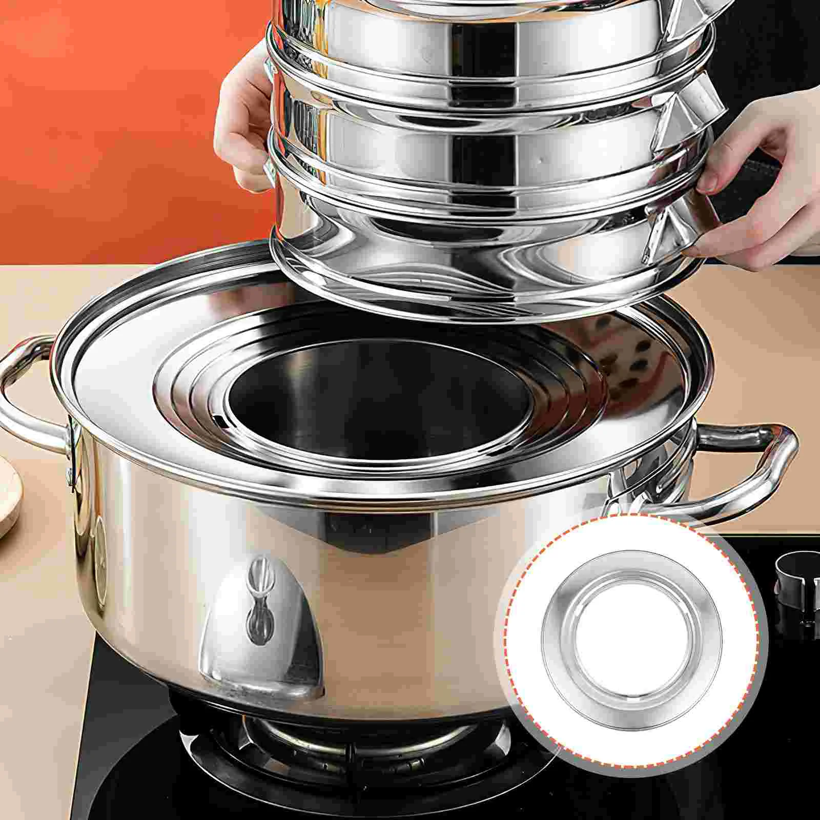 

Стойка для пароварки, кольцо для паровой кухни, подставка из нержавеющей стали, круглые детали, аксессуары, функциональный металлический мн...