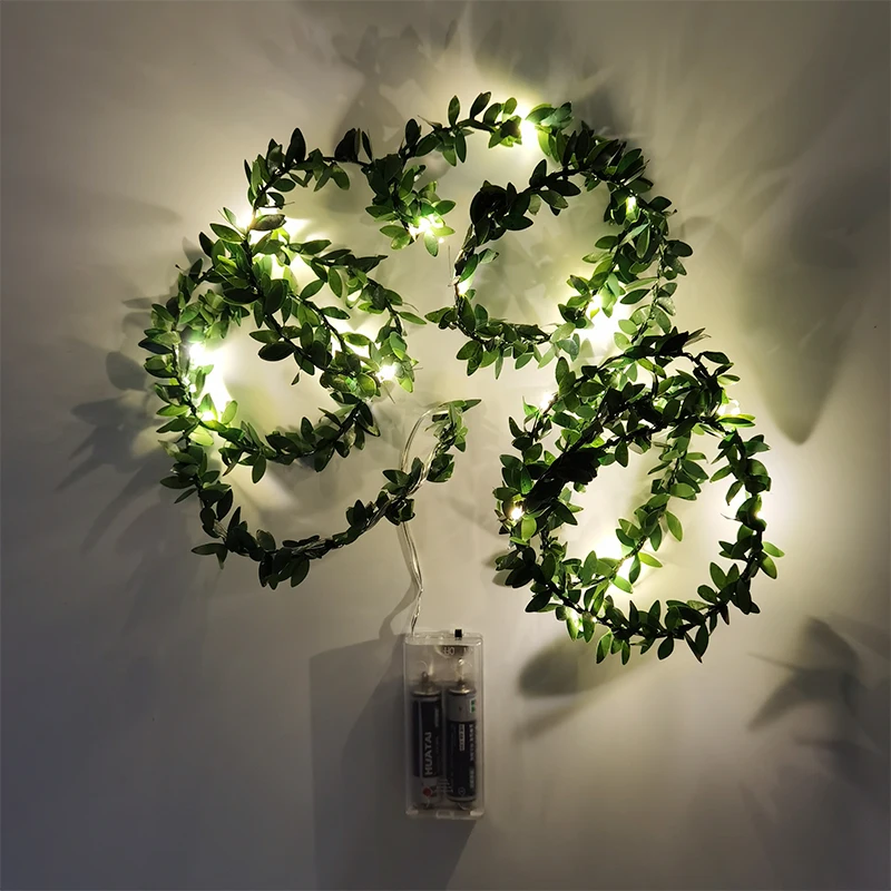 

Зеленые искусственные листья гирлянда LED
