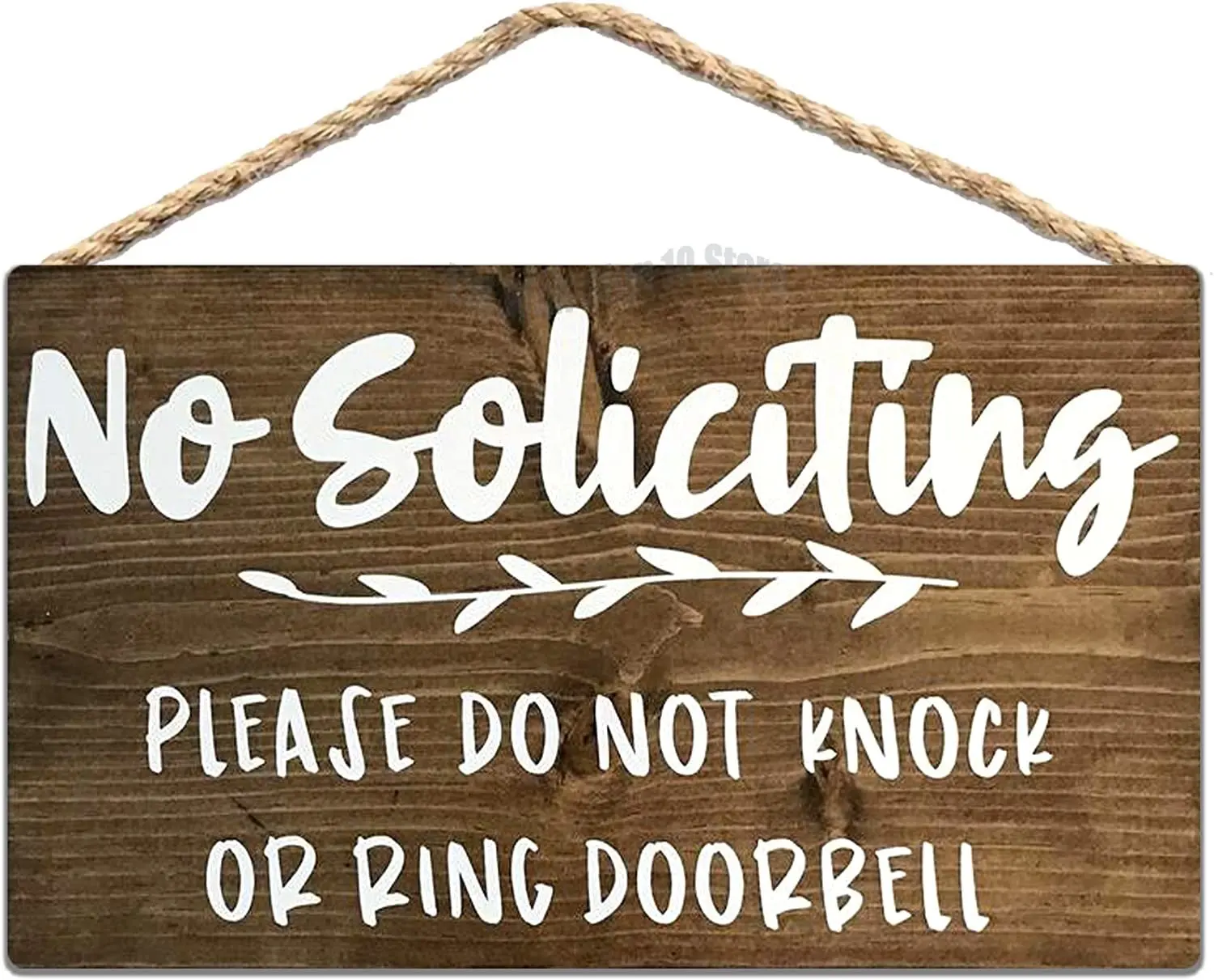 

No Soliciting Wood Sign Please Do Not Knock Or Ring Doorbell Rustic Wooden Sign
