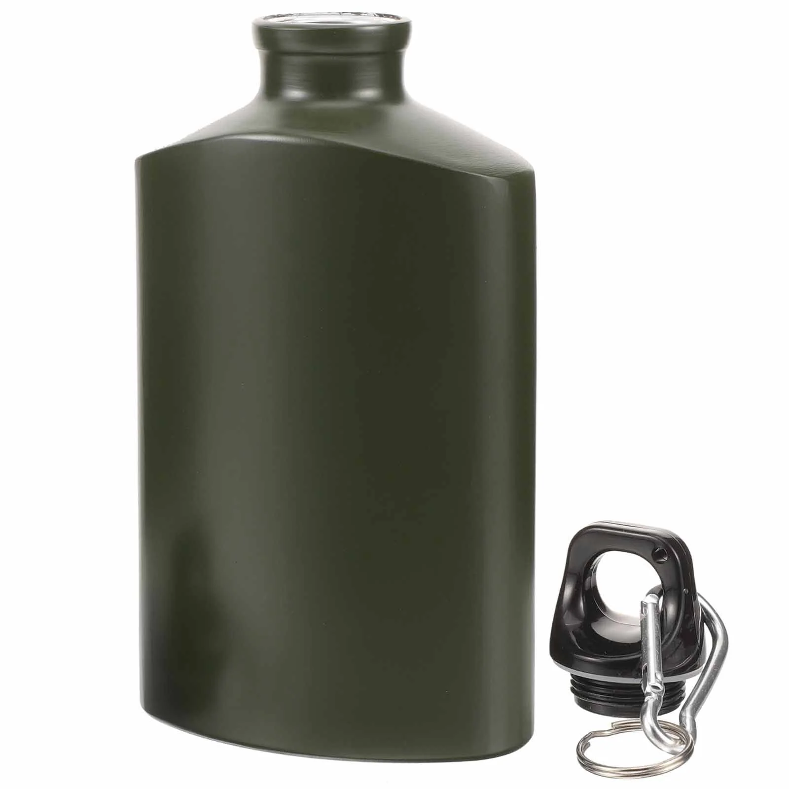 Hiking Accessories 19.5x9.5cm Travel Flask Army Green Alumin