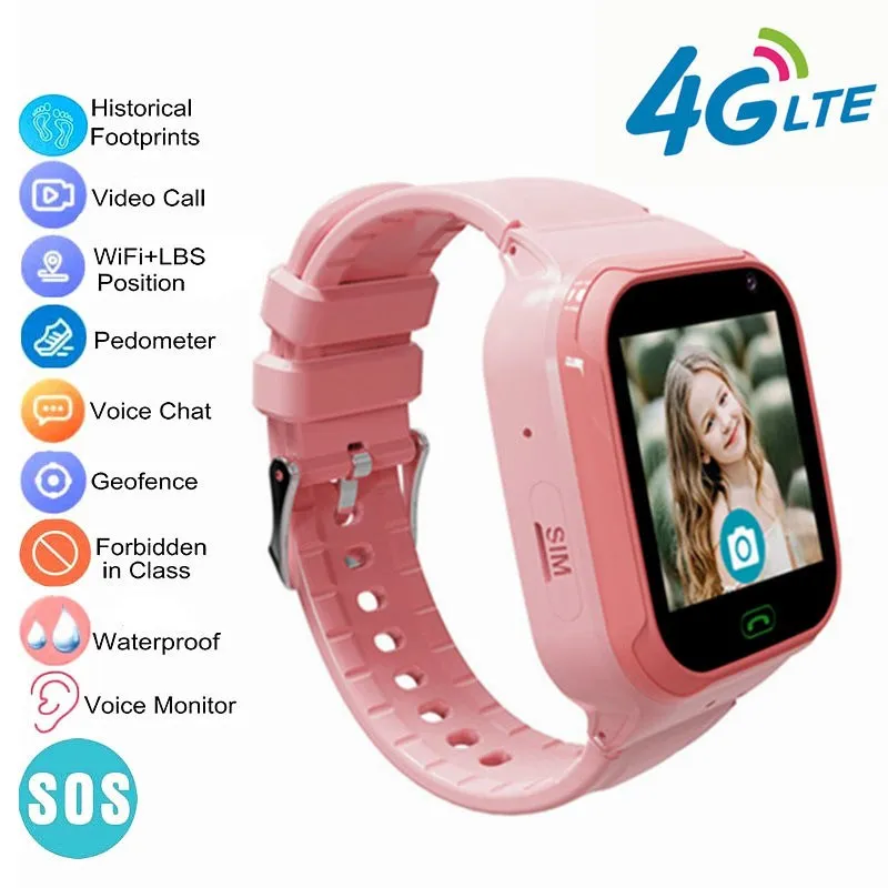 

Смарт-часы детские, 4G, SOS, GPS, LBS, Wi-Fi
