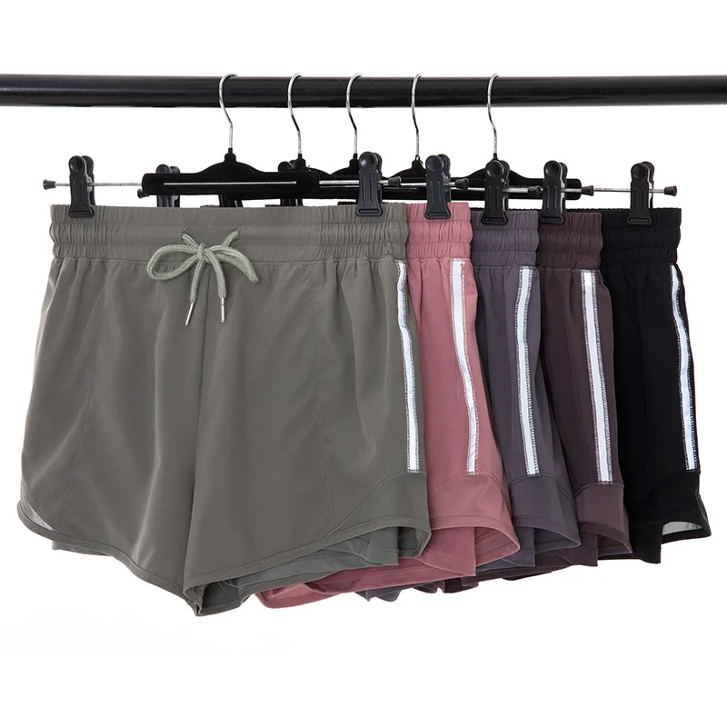 Jenny&Dave Fashion Sports Shorts Women's Summer Loose Fitness Shorts Fake Two-Piece Casual Yoga Bermuda Casual Shorts Ladies