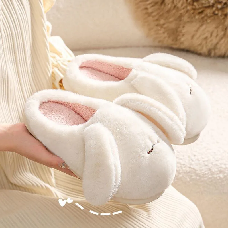 Cute Cotton Slippers Women Autumn Winter Indoor Home 2022 New Anti-skid Warm Plush Slipper Couples Indoor House Cotton Shoes