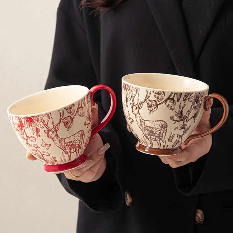 Nordic High-value Mug Household Large Capacity Water Cup Ceramic Couple Milk Oat Breakfast