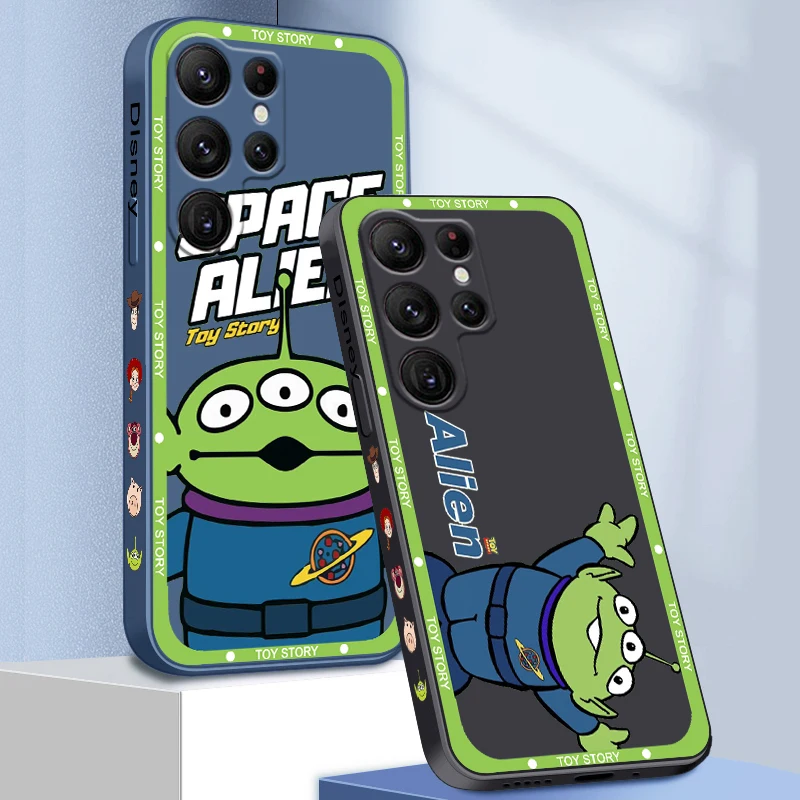 

Disney Toy Story Cute Cartoon Liquid Left Rope For Samsung Galaxy S23 S22 S21 S20 FE S10 Ultra Plus Lite 5G Cover Phone Case