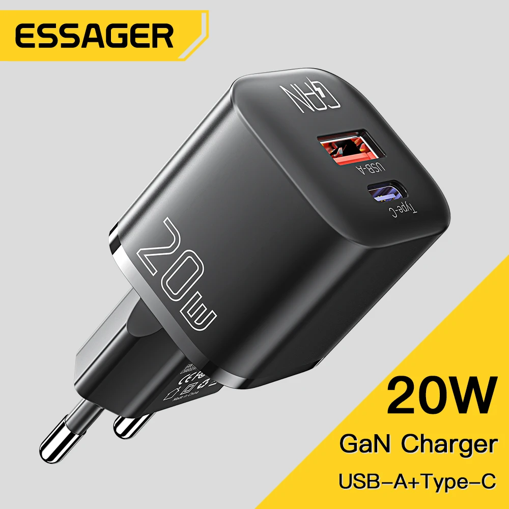 Зарядное устройство Essager с USB Type-C 20 Вт QC 3 0